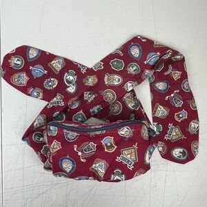 Vintage Charles Larkin Golf Fanny Pack Hip Waist Fabric All Over Print‎ Tie on